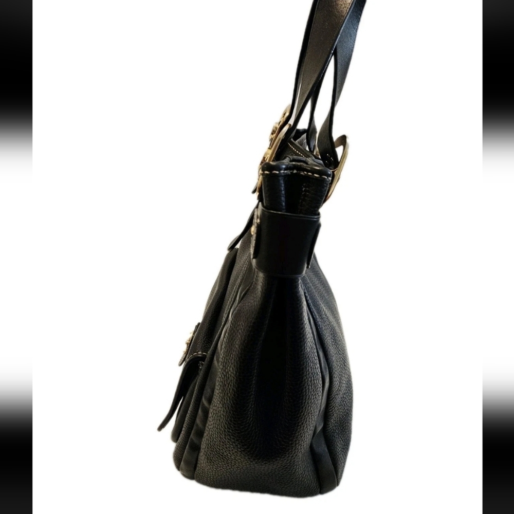 Vintage Michael Kors Black Leather Hobo Tote Bag EUC - Picture 7 of 15
